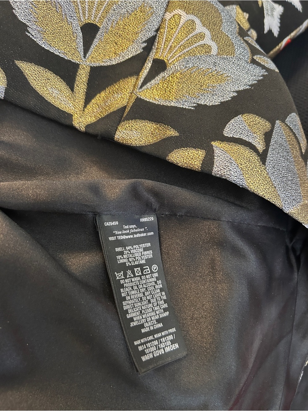 NWT Ted Baker IMOEN Opulent Orient Metallic Jacquard Brocade Dress 2 - Picture 4 of 5